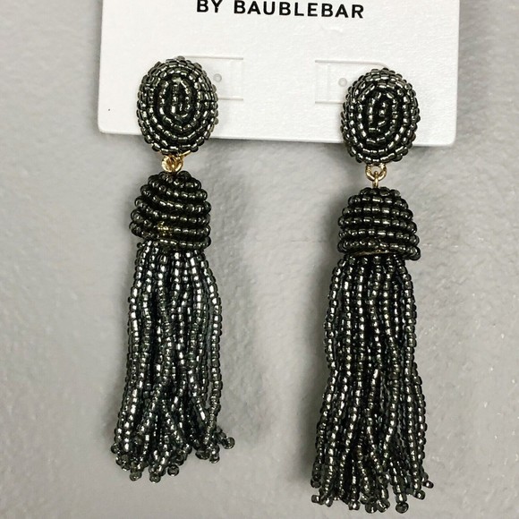 Sugarfix by BaubleBar Gray Polished Beaded Tassel Earrings 4/$20 - Picture 4 of 9